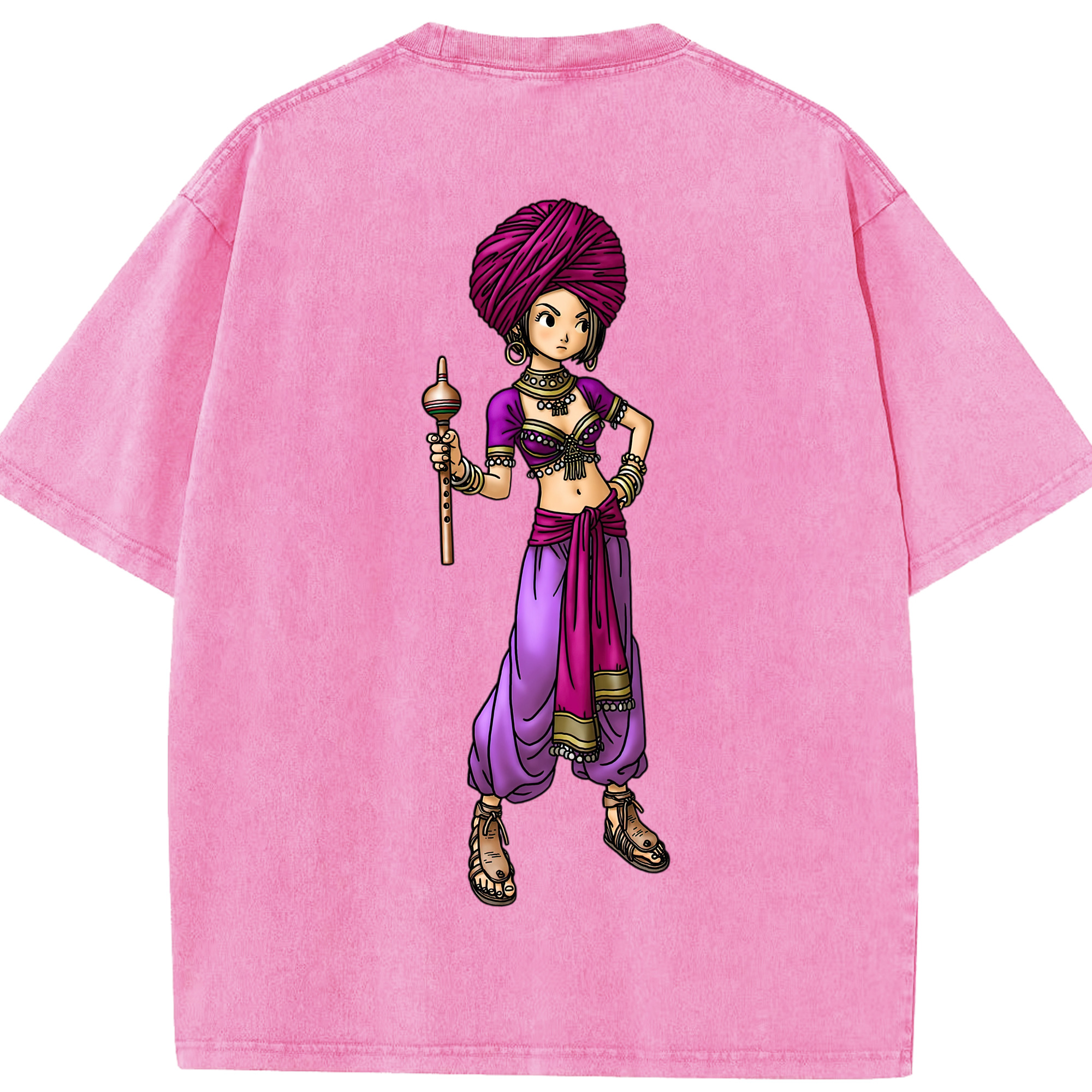 （画像用） ドラゴンクエスト Doragon Kuesuto Dragon Quest 綿100% ヴィンテージ風 半袖Tシャツ（背面プリント）